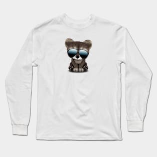 Cool Baby Raccoon Wearing Sunglasses Long Sleeve T-Shirt